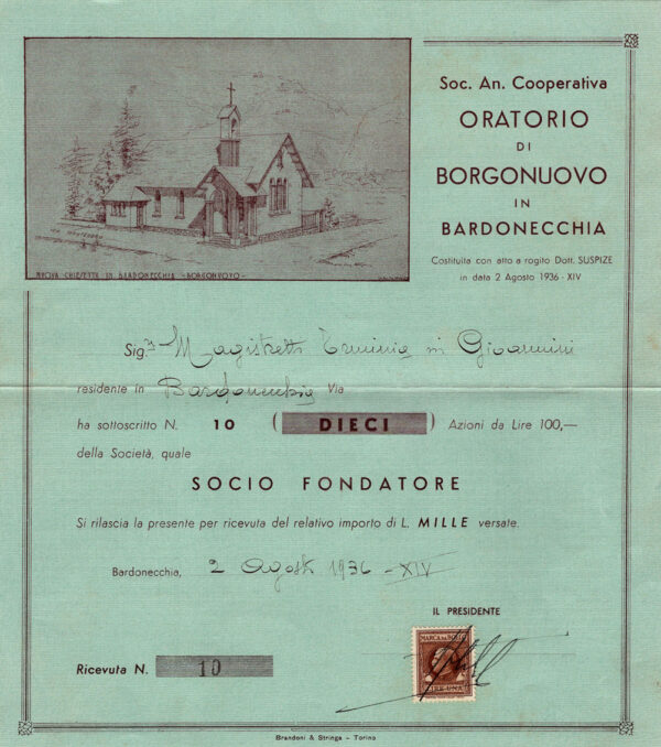 Soc. An. Cooperativa Oratorio di Borgonuovo in Bardonecchia